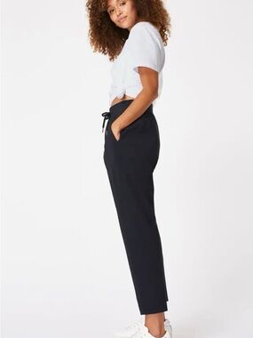 Sweaty Betty Black Straight-Leg Drawstring Tapered Pants